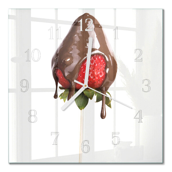 Horloge carrée en verre Chocolat