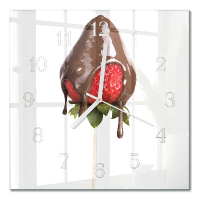 Horloge carrée en verre Chocolat