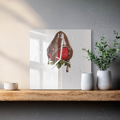 Horloge carrée en verre Chocolat