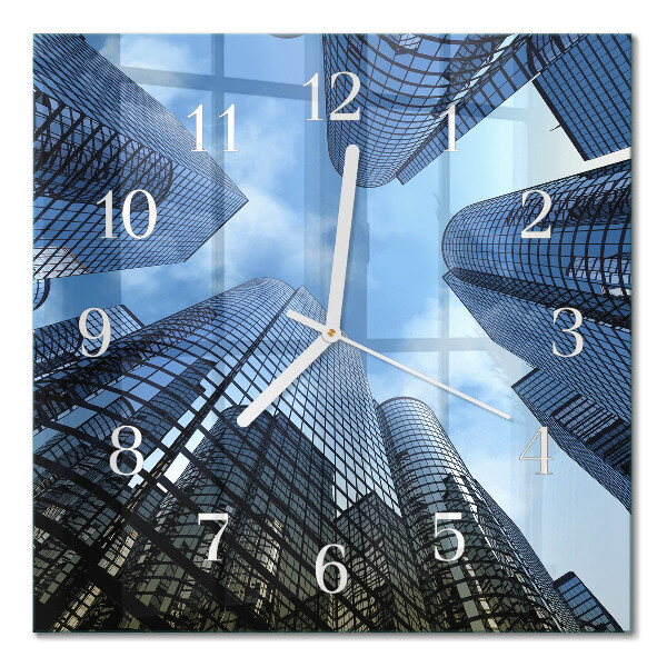 Horloge carrée en verre Bâtiments en verre