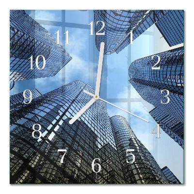 Horloge carrée en verre Bâtiments en verre
