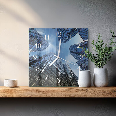 Horloge carrée en verre Bâtiments en verre