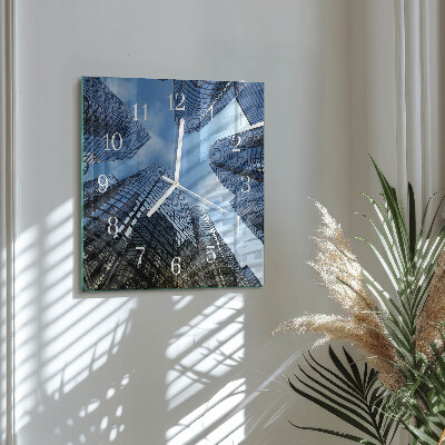 Horloge carrée en verre Bâtiments en verre