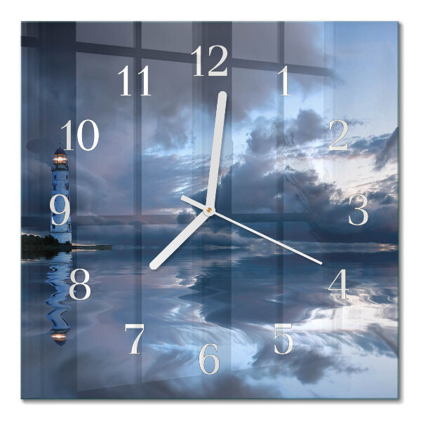Horloge carrée en verre Phare