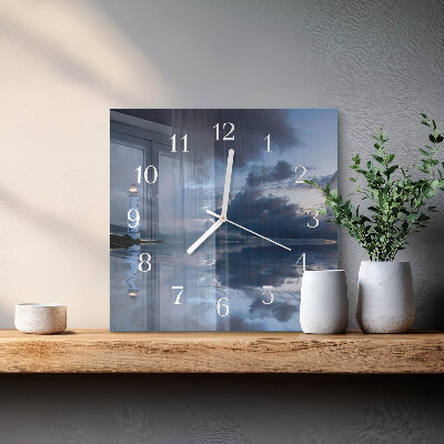 Horloge carrée en verre Phare