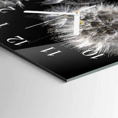 Horloge carrée en verre Pissenlit
