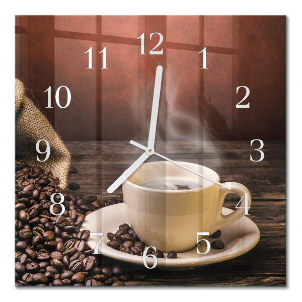 Horloge murale carrée Café