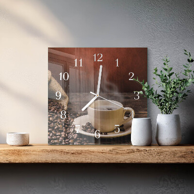 Horloge murale carrée Café