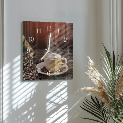 Horloge murale carrée Café