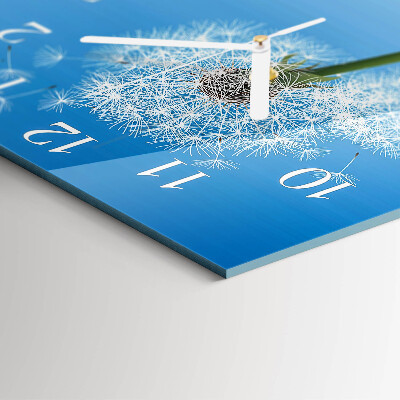 Horloge carrée en verre Pissenlit