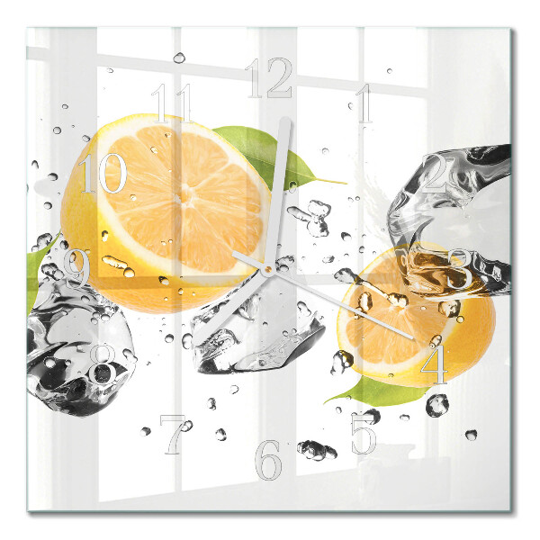 Horloge carrée en verre Agrumes