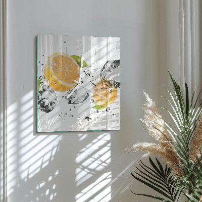 Horloge carrée en verre Agrumes