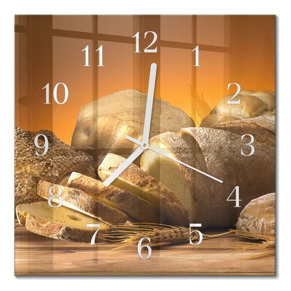 Horloge carrée en verre Pain