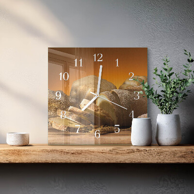 Horloge carrée en verre Pain
