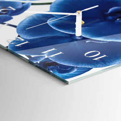 Horloge carrée en verre Orchidée