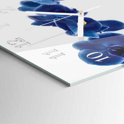 Horloge carrée en verre Orchidée