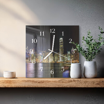 Horloge carrée en verre Horizon