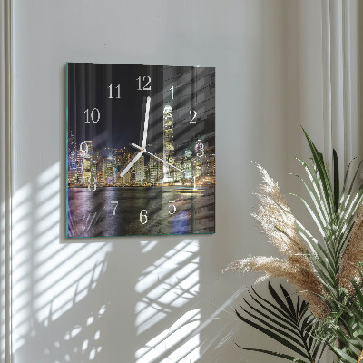 Horloge carrée en verre Horizon