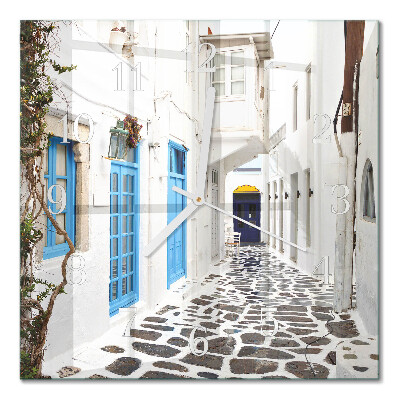 Horloge carrée en verre Santorin