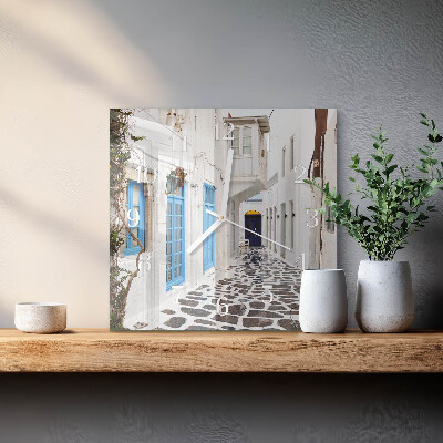 Horloge carrée en verre Santorin