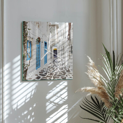 Horloge carrée en verre Santorin