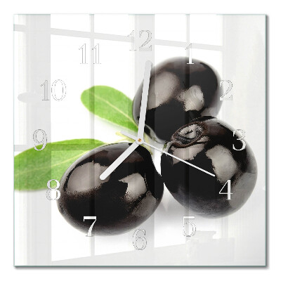 Horloge carrée en verre Olives