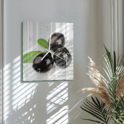 Horloge carrée en verre Olives