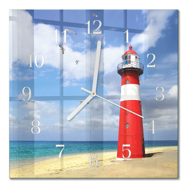 Horloge carrée en verre Phare