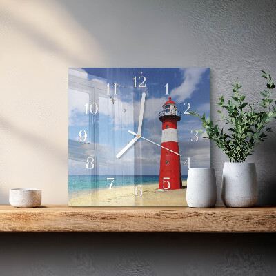 Horloge carrée en verre Phare