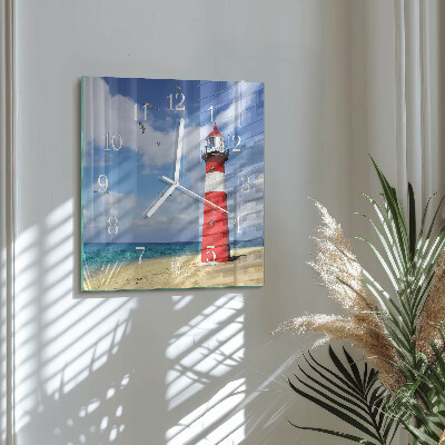 Horloge carrée en verre Phare