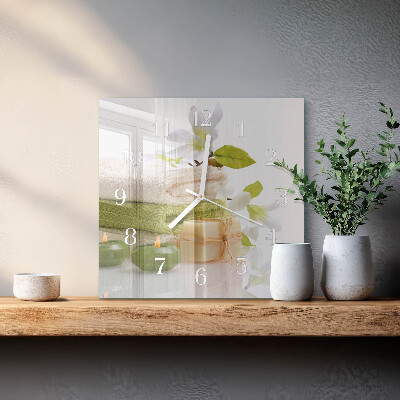 Horloge carrée en verre Savon de spa
