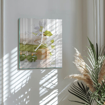 Horloge carrée en verre Savon de spa