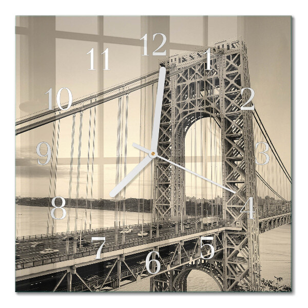 Horloge murale carrée Golden gate