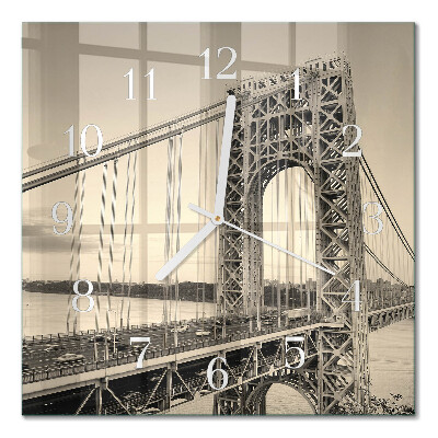 Horloge murale carrée Golden gate