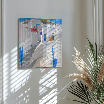 Horloge carrée en verre Santorin