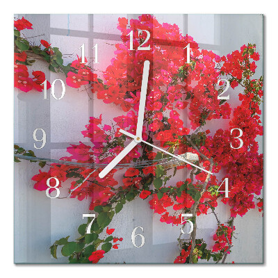 Horloge murale carrée Fleurs