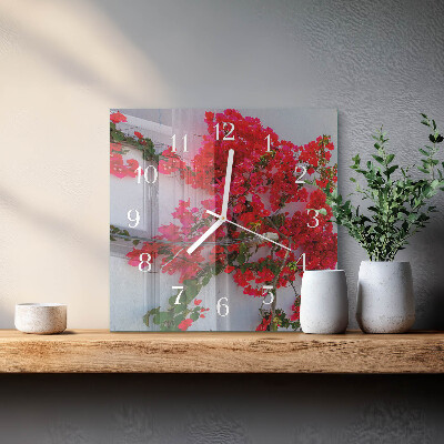 Horloge murale carrée Fleurs