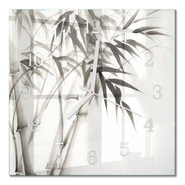 Horloge carrée en verre Bambou