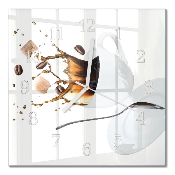 Horloge carrée en verre Tasse