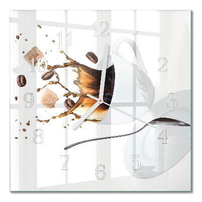 Horloge carrée en verre Tasse