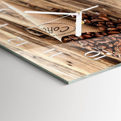 Horloge murale carrée Café en grains