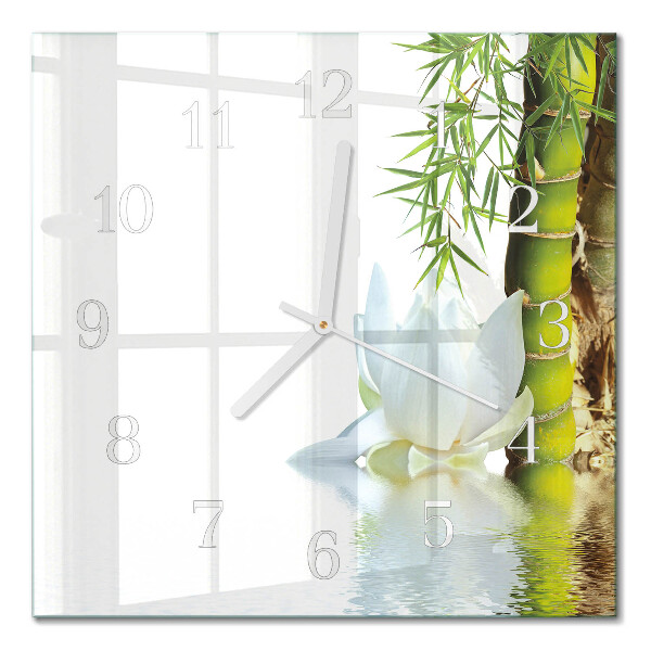 Horloge carrée en verre Bambou