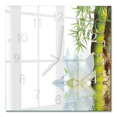 Horloge carrée en verre Bambou