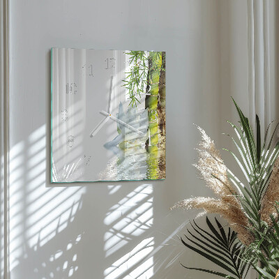 Horloge carrée en verre Bambou