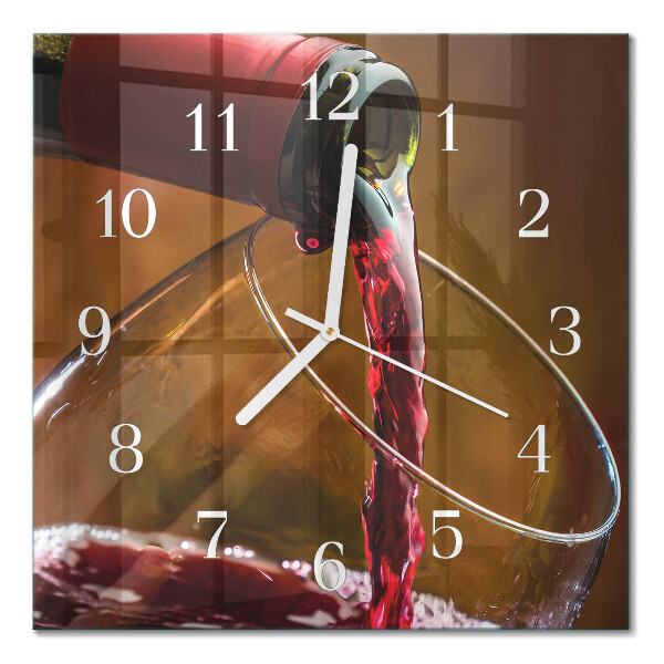 Horloge carrée en verre Vin