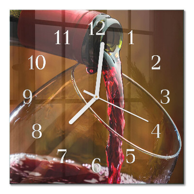 Horloge carrée en verre Vin