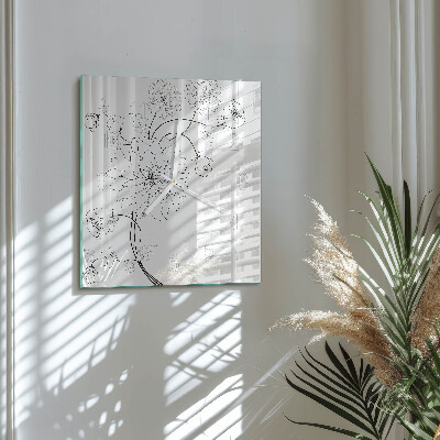 Horloge carrée en verre Fleurs