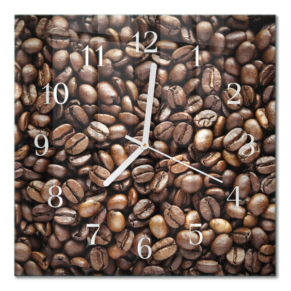 Horloge carrée en verre Café en grains