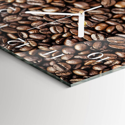 Horloge carrée en verre Café en grains