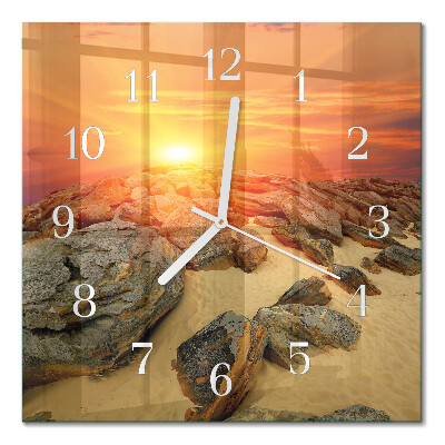 Horloge murale carrée Coucher de soleil